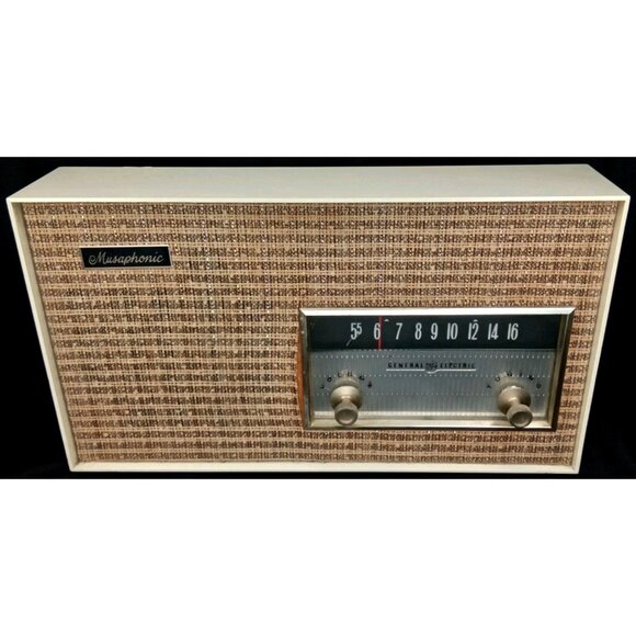 MCM AM Broadcast Radio General Electric Musaphonic T191A Beige Made In USA 1960s - Picture 1 of 14